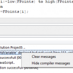 Compiler message window